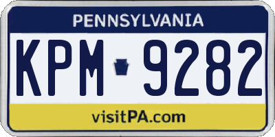 PA license plate KPM9282
