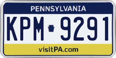 PA license plate KPM9291