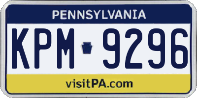 PA license plate KPM9296