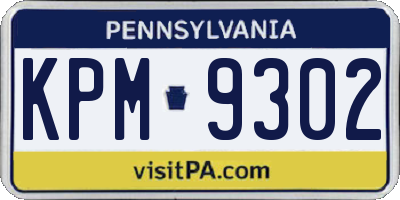 PA license plate KPM9302