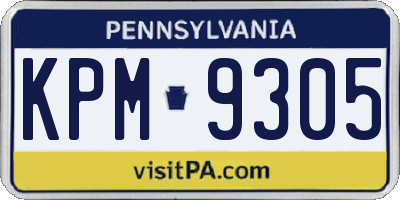 PA license plate KPM9305