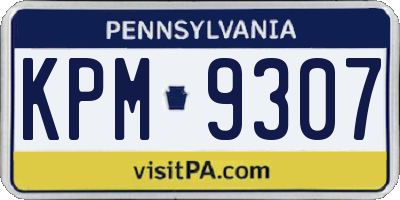 PA license plate KPM9307