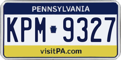 PA license plate KPM9327