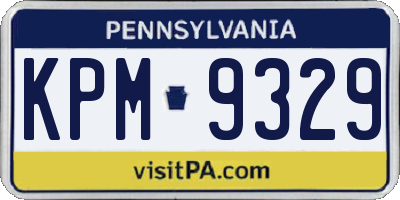 PA license plate KPM9329
