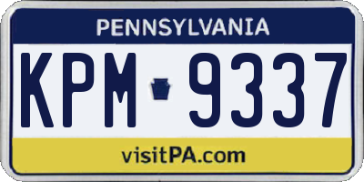 PA license plate KPM9337