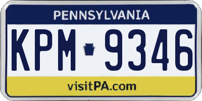 PA license plate KPM9346