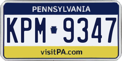 PA license plate KPM9347
