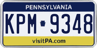 PA license plate KPM9348