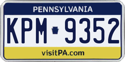PA license plate KPM9352