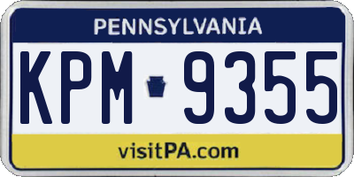 PA license plate KPM9355