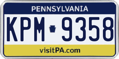 PA license plate KPM9358