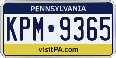 PA license plate KPM9365