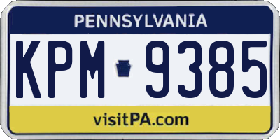 PA license plate KPM9385