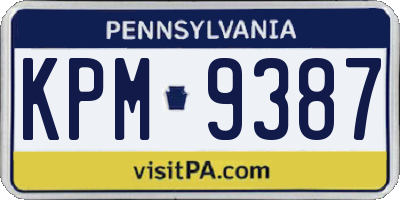 PA license plate KPM9387