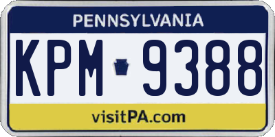PA license plate KPM9388