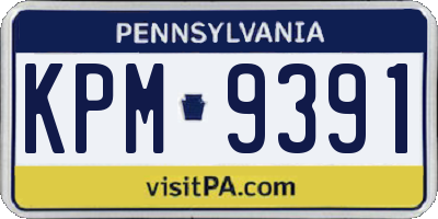 PA license plate KPM9391