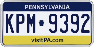 PA license plate KPM9392