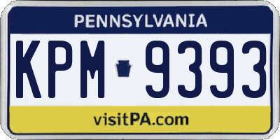 PA license plate KPM9393