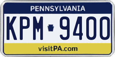 PA license plate KPM9400