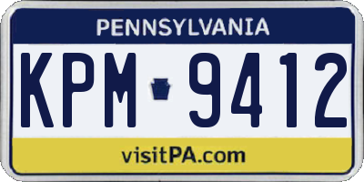 PA license plate KPM9412
