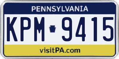 PA license plate KPM9415