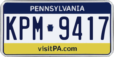 PA license plate KPM9417
