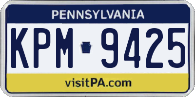 PA license plate KPM9425