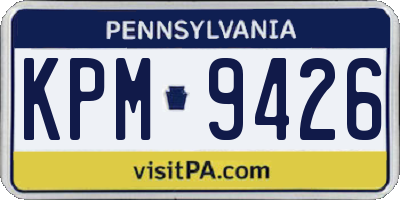 PA license plate KPM9426
