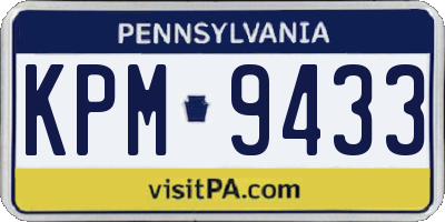 PA license plate KPM9433