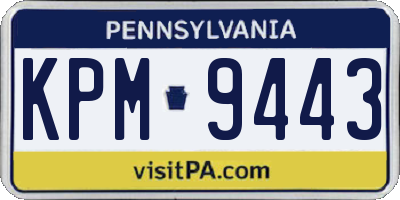 PA license plate KPM9443