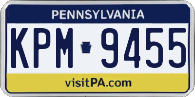 PA license plate KPM9455