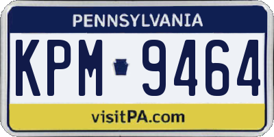 PA license plate KPM9464