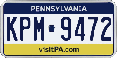 PA license plate KPM9472