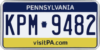 PA license plate KPM9482