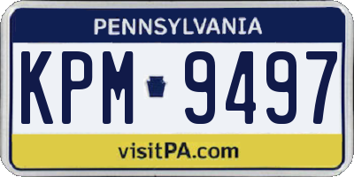 PA license plate KPM9497