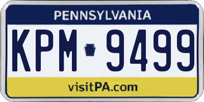 PA license plate KPM9499