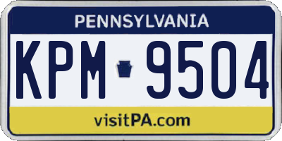 PA license plate KPM9504