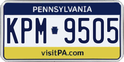PA license plate KPM9505