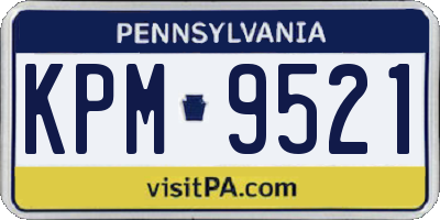 PA license plate KPM9521