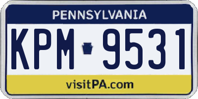PA license plate KPM9531