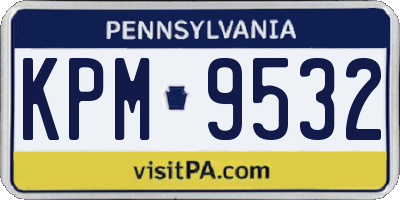 PA license plate KPM9532