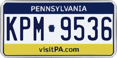 PA license plate KPM9536
