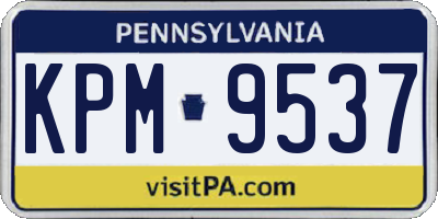 PA license plate KPM9537