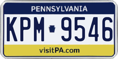 PA license plate KPM9546