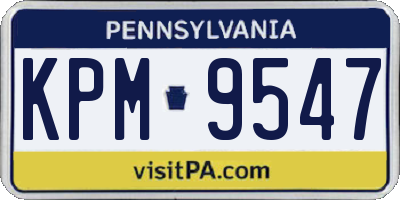 PA license plate KPM9547