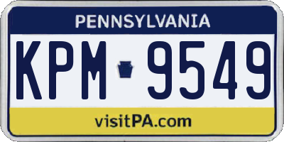 PA license plate KPM9549
