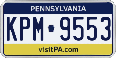 PA license plate KPM9553