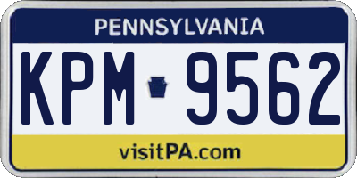 PA license plate KPM9562