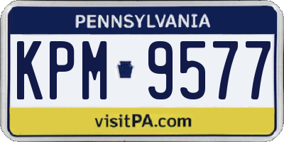 PA license plate KPM9577