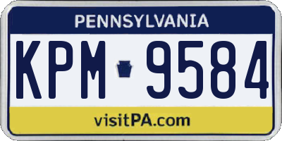 PA license plate KPM9584